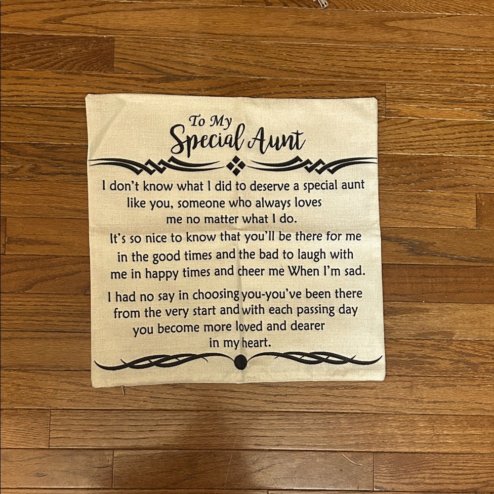 Special Aunt Sentiment Pillow Cover